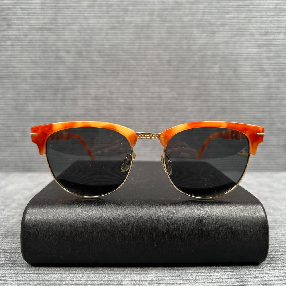 Crap‎ Eyewear The Nudie Club Polarized Y2K Sunglasses Orange Tortoise Gold 52-20